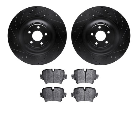 Dynamic Friction Co 8602-20023, Rotors-Drilled and Slotted-Black with 5000 Euro Ceramic Brake Pads, Zinc Coated 8602-20023